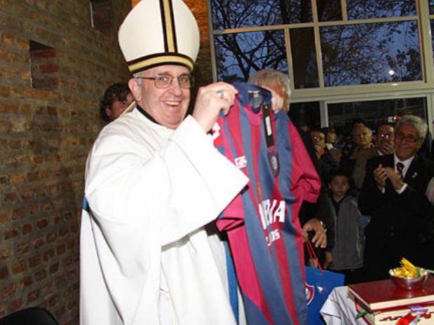 El Papa con la camiseta del San Lorenzo